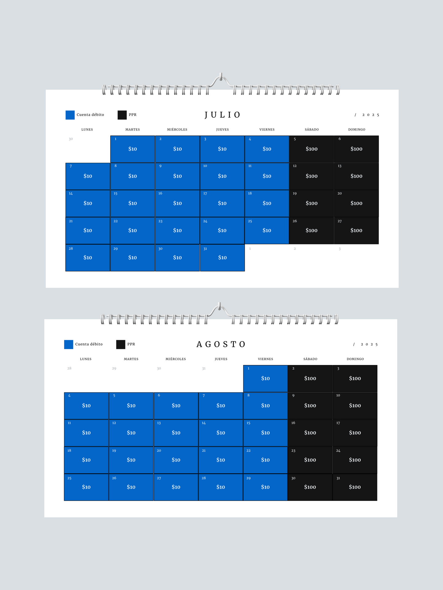 Calendario de Ahorro Diario 2025