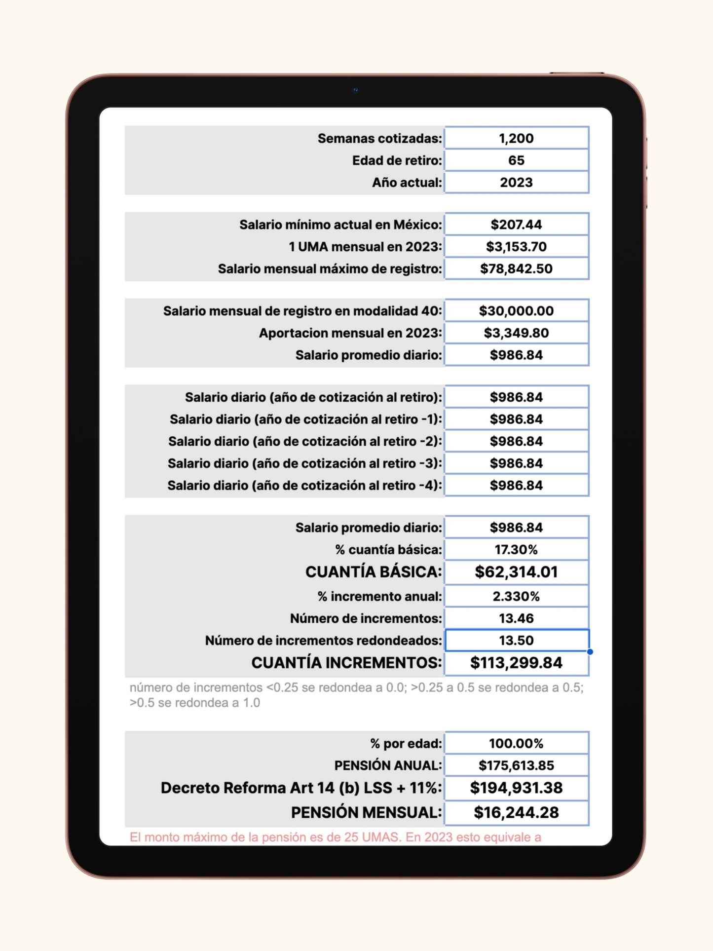 Calculadora de Pensión Ley '73 (y Modalidad 40)